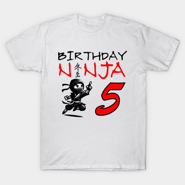 Ninja 5th Birthday Party Stealth Warrior T-Shirt by DefineWear